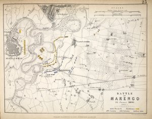 Mapa de la Batalla de Marengo, publicado por William Blackwood and Sons, Edimburgo y Londres, 1848